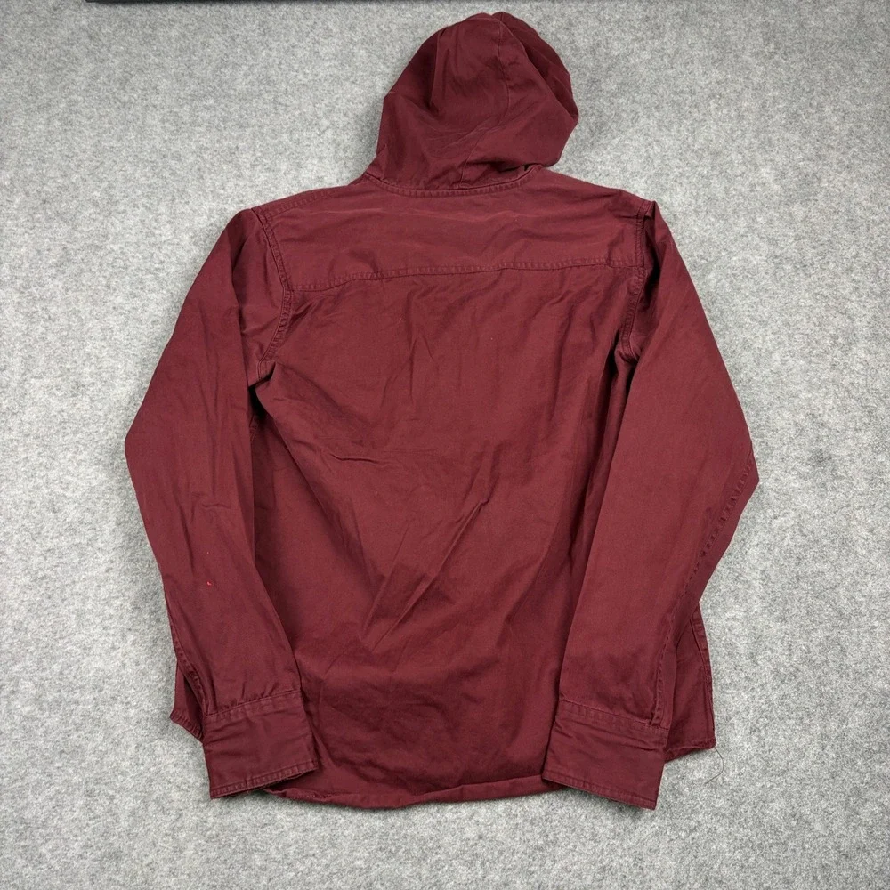 Y2K True Religion Hooded Western Shirt Mens Large Maroon Skater Grunge Surf 00s